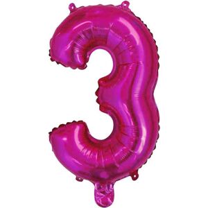 Graziano Palloncino Mylar Numero 3 Fucsia Medio 14'' 35 Cm