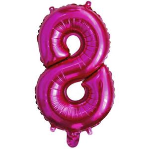 Graziano Palloncino Mylar Numero 8 Fucsia Medio 14'' 35 Cm