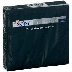 Goldplast 50 Tovaglioli Di Carta Ovatta Colorati 2 Veli 33x33 Cm Astor Nero