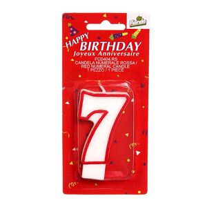 Florida Candelina Per Torta Di Compleanno Numero 7 Rosso H 7 Cm