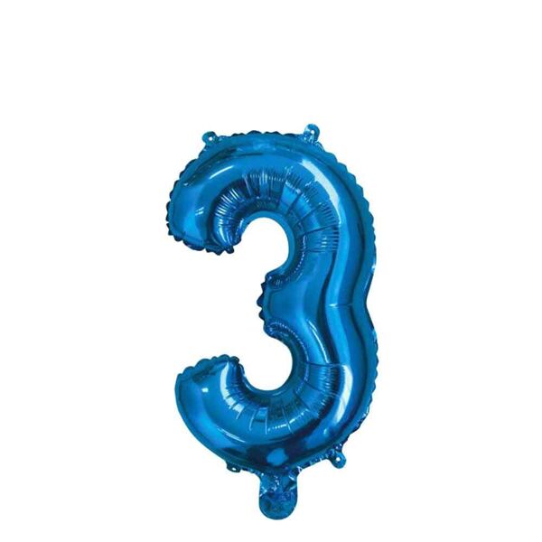 graziano palloncino mylar numero 3 blu medio 14'' 35 cm