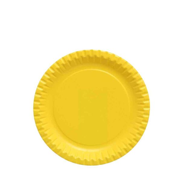 10 piatti di carta gialli in cartoncino per feste dopla party Ø23 cm
