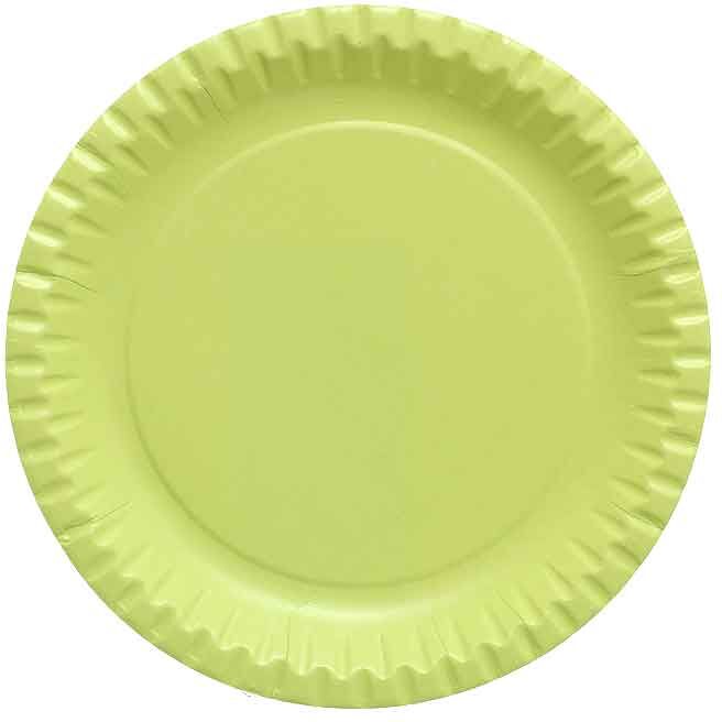 10 Piatti Di Carta Verde Acido In Cartoncino Per Feste Dopla Party Ø23 Cm