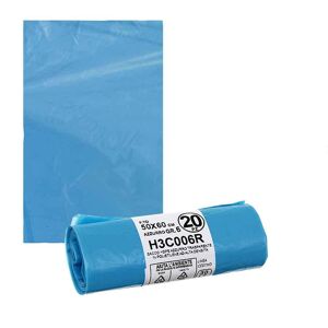 Bio Extrusion 20 Sacchetti Immondizia Azzurri In Plastica Hdpe 50 X 60 Cm