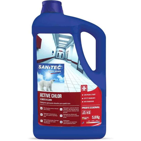 active chlor detergente profumato con cloro attivo sanitec 5 litri