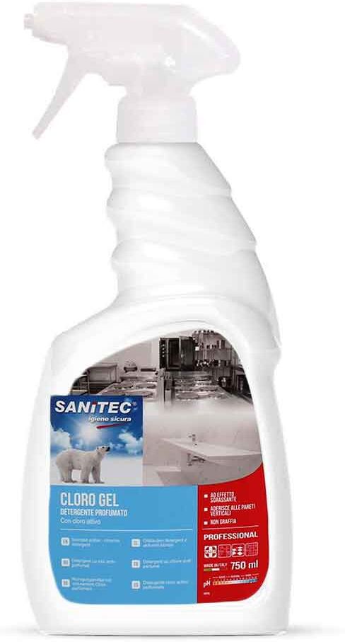 cloro gel detergente spray profumato con cloro attivo sanitec 750 ml