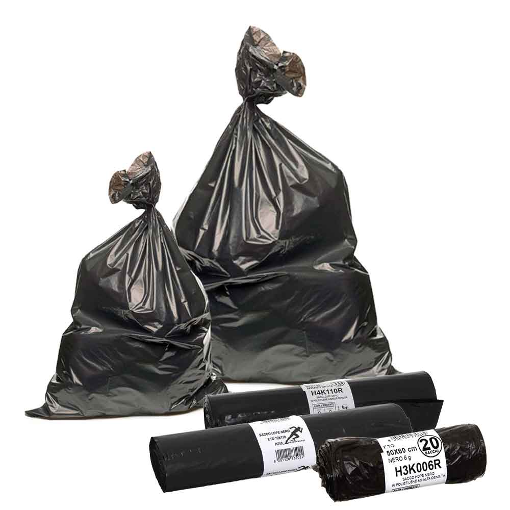 bio extrusion sacchi spazzatura neri varie dimensioni