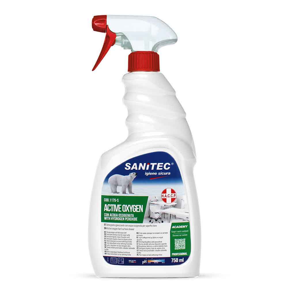 Active Oxygen Detergente Igienizzante Spray Con Acqua Ossigenata Sanitec 750 Ml