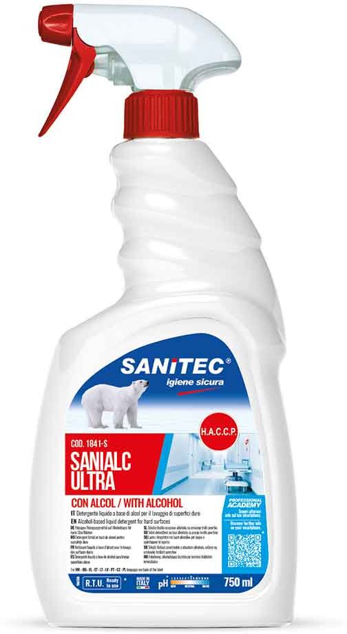 Sanialc Ultra Detergente Liquido Alcolico Asciugarapido Spray Sanitec 750 Ml