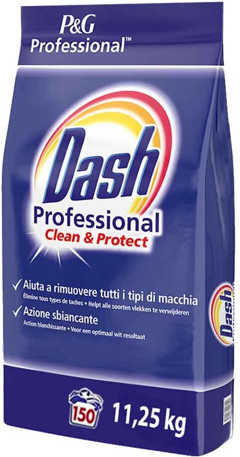 Dash Clean &amp; Protect Detersivo In Polvere Professionale Concentrato 11,25 Kg