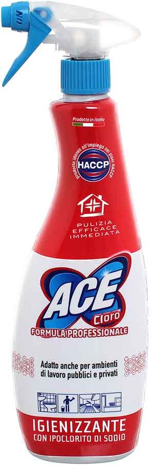 Ace Spray Professionale Detergente Igienizzante Con Cloro Attivo 750 Ml H.A.C.C.P.