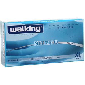 100 Guanti Monouso In Nitrile Azzurro Walking Nitrico Taglia Xl 9-9,5