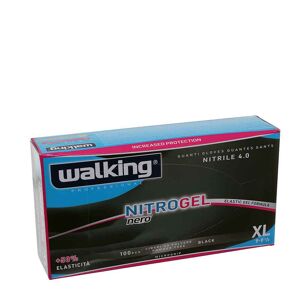 100 Guanti Monouso In Nitrile Walking Nitrogel Nero Taglia Xl 9-9,5