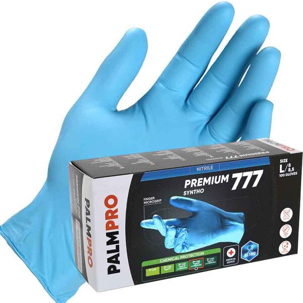 100 guanti nitrile azzurro icoguanti palmpro premium 777 syntho