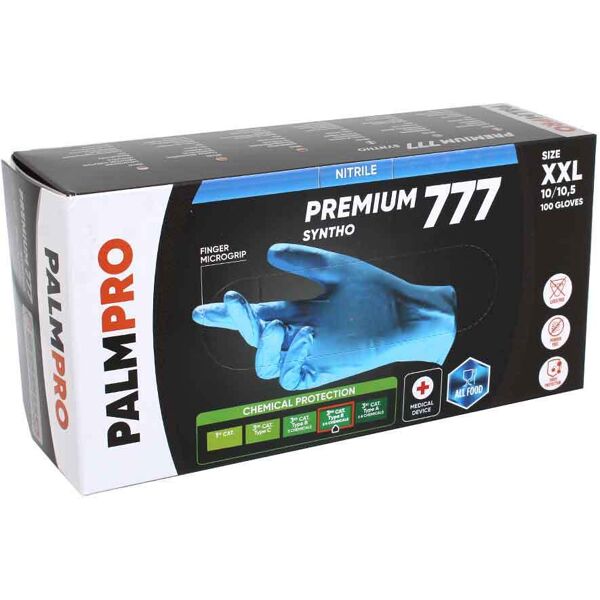 100 guanti nitrile azzurro icoguanti palmpro premium 777 syntho taglia xxl 10-10,5