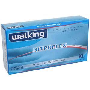 100 Guanti Monouso In Nitrile Walking Nitroflex Taglia Xl 9-9,5