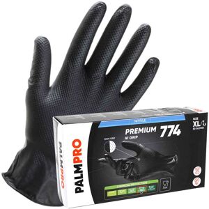 50 Guanti In Nitrile Nero Icoguanti Palmpro Premium 774 Hi-Grip