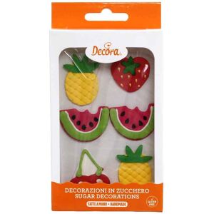 6 Decorazioni Frutti Tropicali In Zucchero Decora