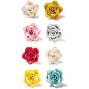 8 Decorazioni Rose Medie In Zucchero Decora