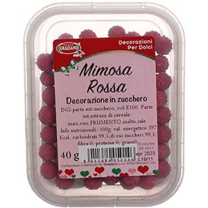 Graziano Palline Di Zucchero Rosse Mimosa Per Decorazione 40 G