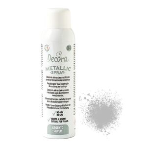 Colorante Spray Argento Metallizzato Per Alimenti 150 Ml Decora