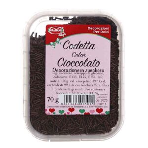 Graziano Codette Di Zucchero Colore Cioccolato Per Decorazioni 70 G