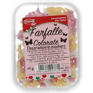 Graziano Farfalle Di Zucchero Colori Misti Per Decorazione Torte 40 G