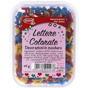 Graziano Lettere Di Zucchero Colorate Per Decorazione Torte 40 G