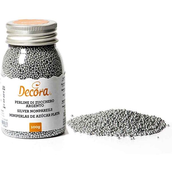 perline di zucchero color argento per decorazione 100 g decora