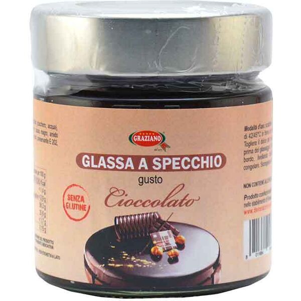 graziano glassa a specchio pronta all'uso gusto cioccolato 300 g senza glutine