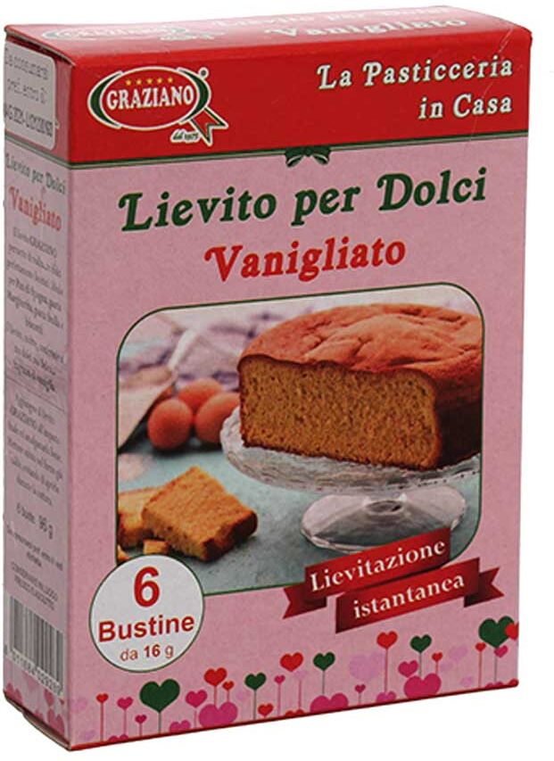 graziano lievito istantaneo per dolci in polvere vanigliato 6 bustine da 16g