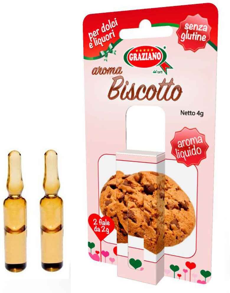 graziano aroma liquido per dolci gusto biscotto 4g 2 fialette