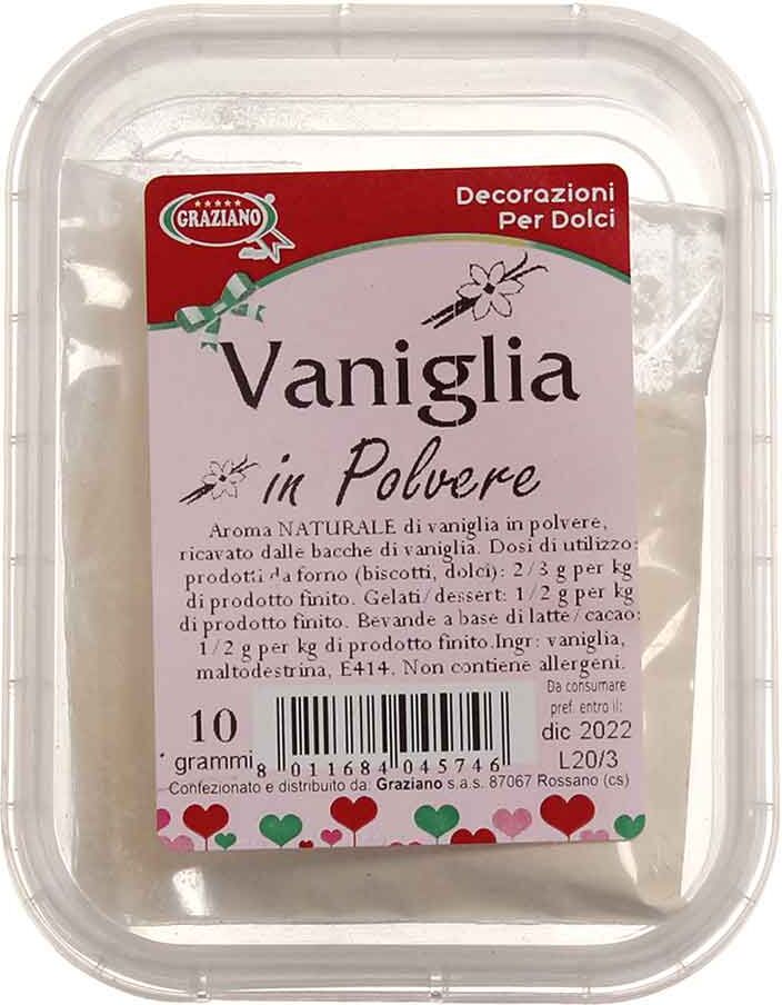 graziano vaniglia aroma naturale per dolci in polvere 10 g