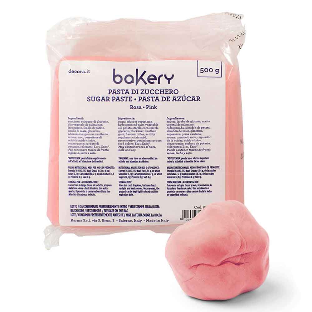 pasta di zucchero rosa professionale 500 g bakery