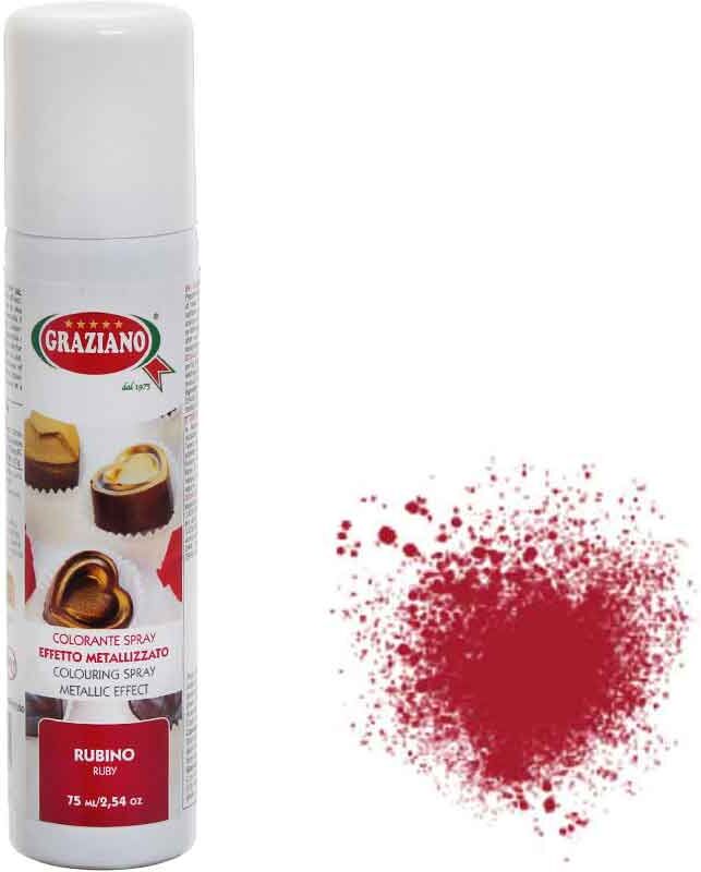 graziano colorante spray rubino metallizzato per alimenti 75ml