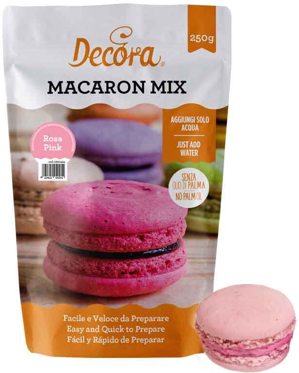 Preparato Macarons In Polvere Rosa 250 G Decora