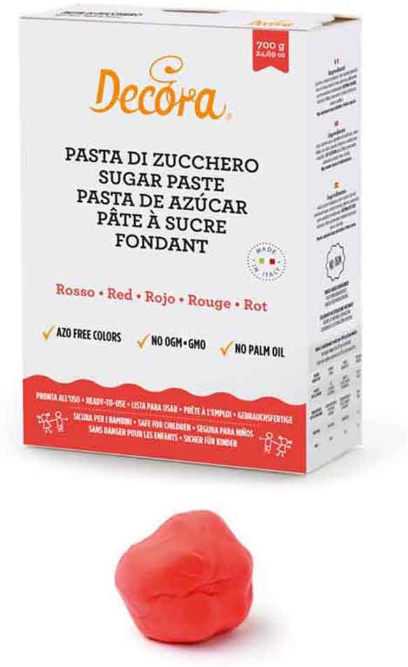 Pasta Di Zucchero Rossa Per Copertura E Dettagli 700 G Decora