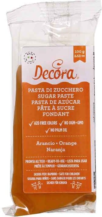 Pasta Di Zucchero Arancio Per Copertura 100 G Decora