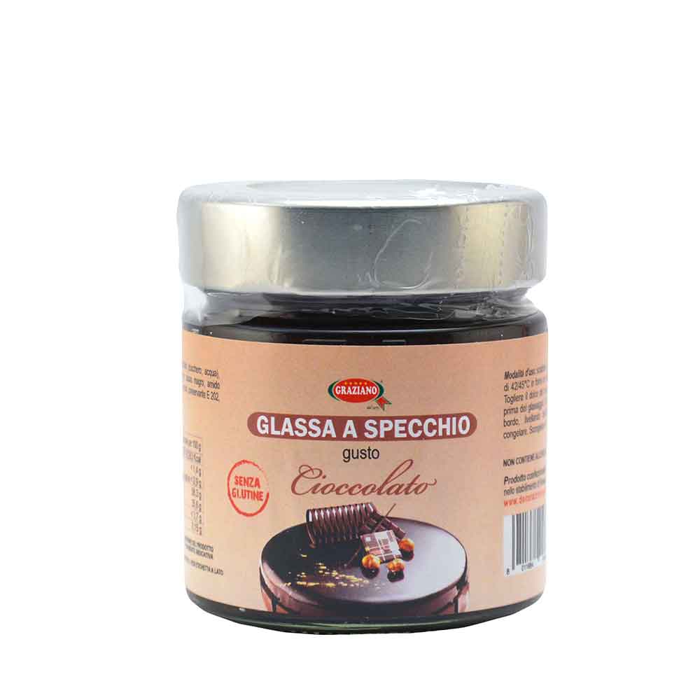 Graziano Glassa A Specchio Pronta All&#039;Uso Gusto Cioccolato 300 G Senza Glutine