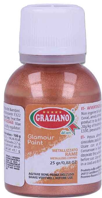 Graziano Colorante Per Alimenti Liquido Metallizzato Glamour Rame 25 G