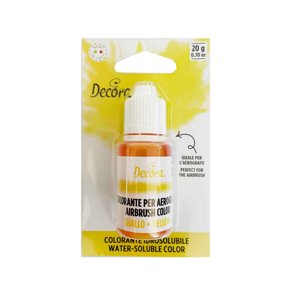 Decora Colorante Liquido Idrosolubile Per Aerografo Giallo 20 G Decora