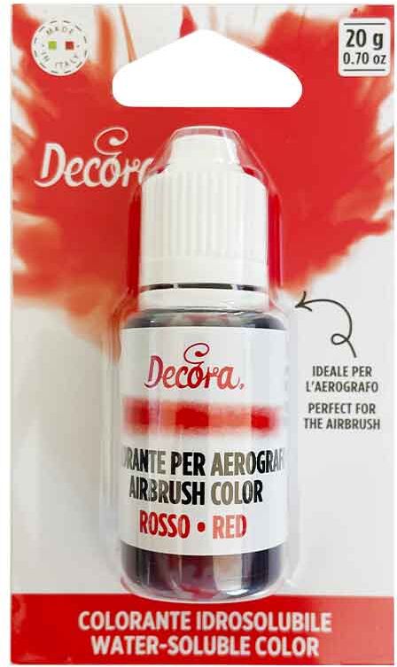 Colorante Liquido Idrosolubile Per Aerografo Rosso 20 G Decora