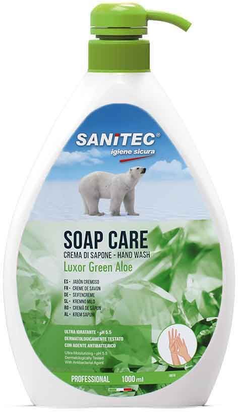 soap care sapone liquido mani luxor green aloe sanitec 1 l