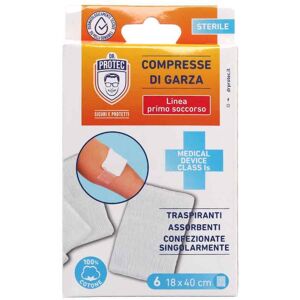 Dr Protect 6 Compresse Garza Sterile In Cotone Confezionate Singolarmente 18 X 40 Cm