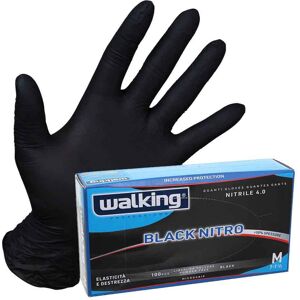 100 Guanti Monouso Neri In Nitrile Walking Black Nitro