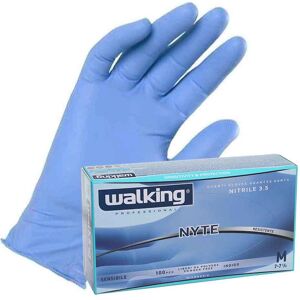 100 Guanti Monouso In Nitrile Azzurro Walking Nyte 3.5 Gr