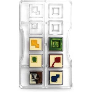 Stampo 10 Cioccolatini Quadro Componibile In Policarbonato 3 Cm Decora