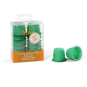 35 Pirottini Bon Bon Increspati Verde In Carta Ø3 X H 3,5 Cm Decora