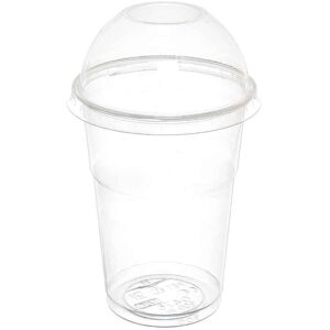 Ilip 100 Bicchieri Cristal Pet 300 Ml Con Coperchio A Cupola