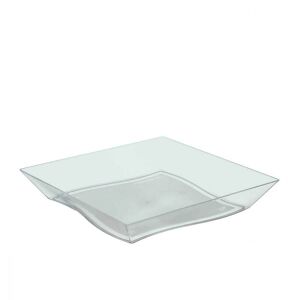 Poloplast 25 Piatti Di Plastica Quadrati Riutilizzabili Vanity Verde Vetro 16x16cm